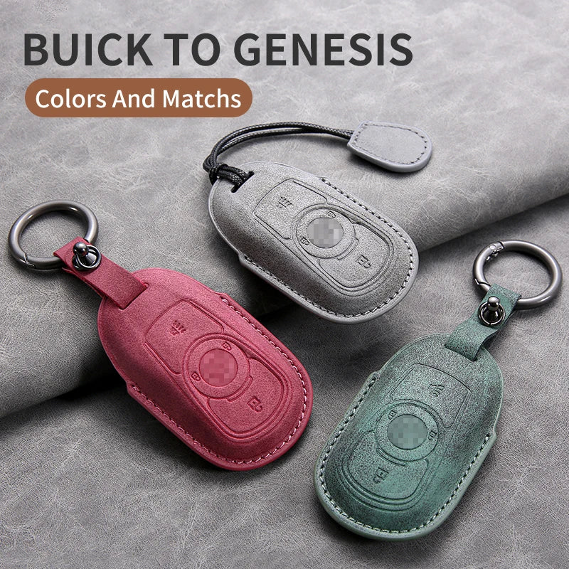 Cross Border Compatible Highquality Leather Key Cover with Keychain for Buick Envision LaCrosse Regal Wholesale From Factory Gm Service Guy
