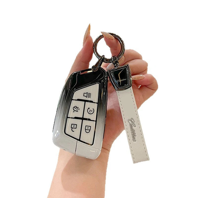 Zinc Alloy Silica Gel Car Key Case Cover Shell for Cadillac XT5 XT4 XT6 CT5 CT6 CT4 XTS ATSL SRX Key Ring Keychain Accessories Gm Service Guy