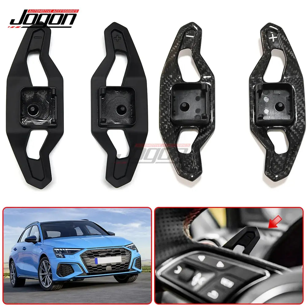 For AUDI A3 8Y S3 RS3 2020 2021 2022 Replace Steering Wheel Shift Paddle Shifter Cover Trim Metal Alloy & Carbon Fiber Car Parts Gm Service Guy