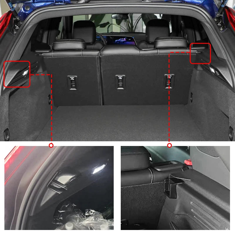 Cadillac XT4 2018-2024 retractable trunk cargo cover by Gm Service Guy, showing the black fabric cover installed in the vehicle interior