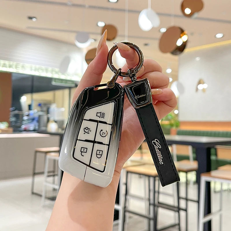 Zinc Alloy Silica Gel Car Key Case Cover Shell for Cadillac XT5 XT4 XT6 CT5 CT6 CT4 XTS ATSL SRX Key Ring Keychain Accessories Gm Service Guy