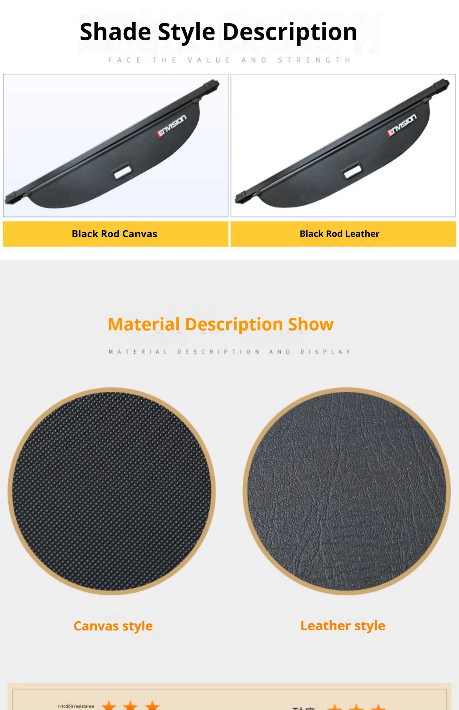 Gm Service Guy retractable trunk cargo cover for Buick Envision, Excelle GX, Velite 6, and GL6, made of three materials, in a vehicle trunk