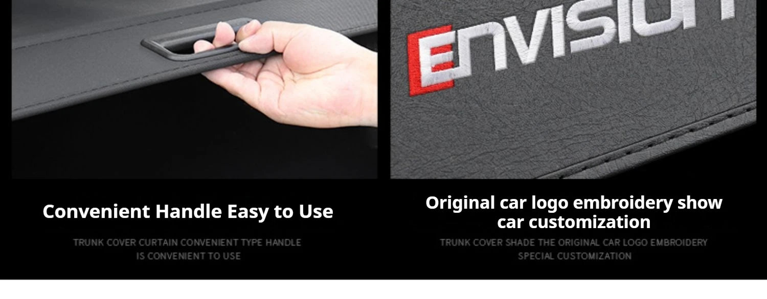 Gm Service Guy retractable trunk cargo cover for Buick Envision, Envision Plus, Excelle GX, Velite 6, and GL6, showing three materials.