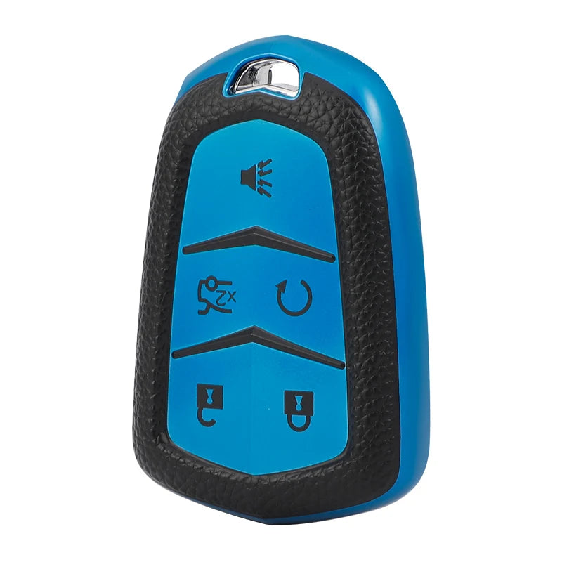 Leather texture TPU soft car key case cover for Cadillac XT5, XT4, CT5, CT6, XTS, SRX, key ring and keychain from Gm Service Guy