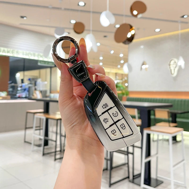 Zinc Alloy Silica Gel Car Key Case Cover Shell for Cadillac XT5 XT4 XT6 CT5 CT6 CT4 XTS ATSL SRX Key Ring Keychain Accessories Gm Service Guy