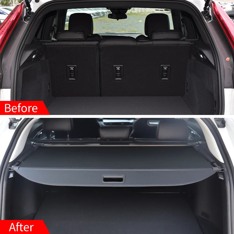 Gm Service Guy retractable trunk cargo cover for Cadillac XT4 2018-2024 interior accessory, shown installed in vehicle.