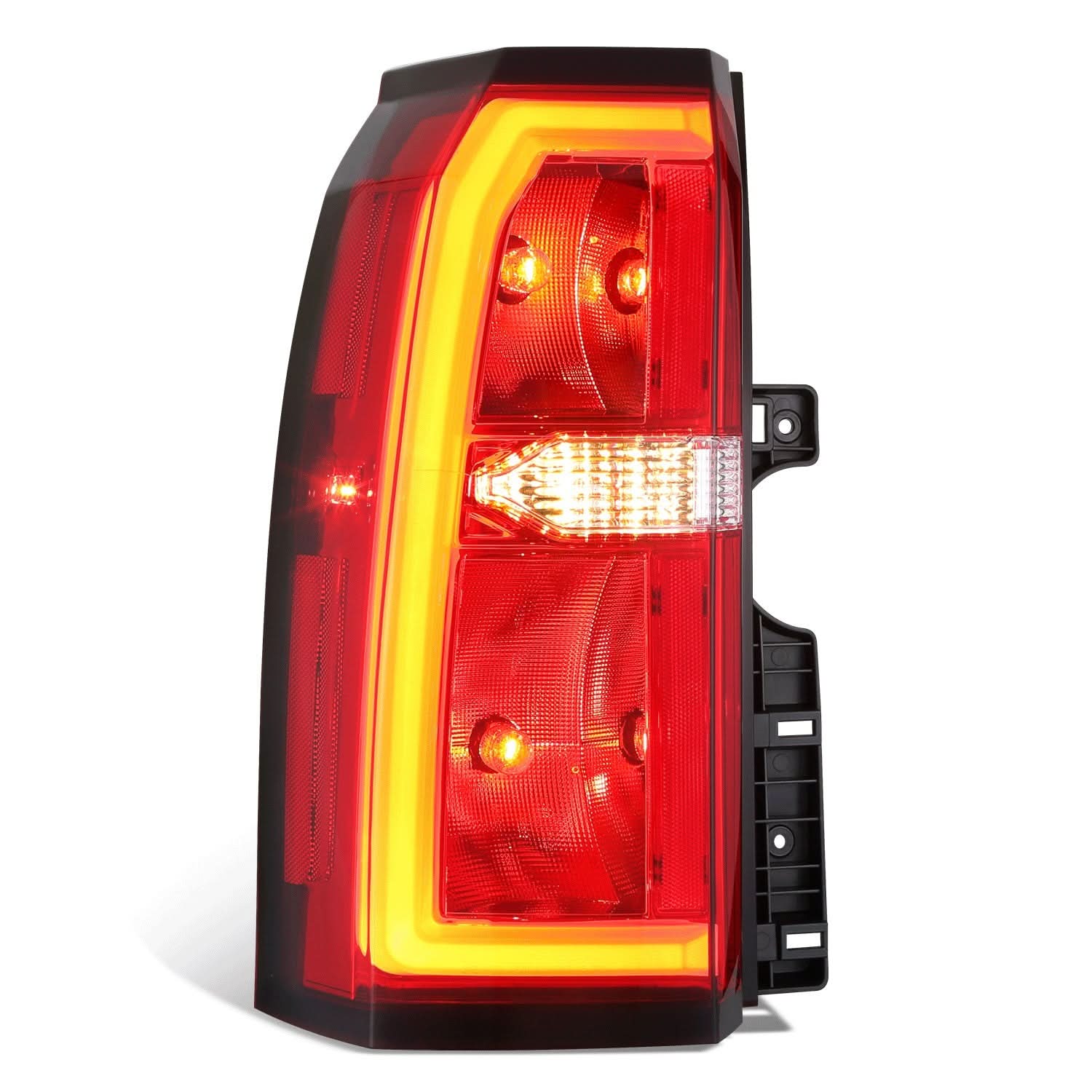 Chevrolet Suburban 2015-2020 OEM-style left tail light by K2 Industries, with clear lens and red and white sections.