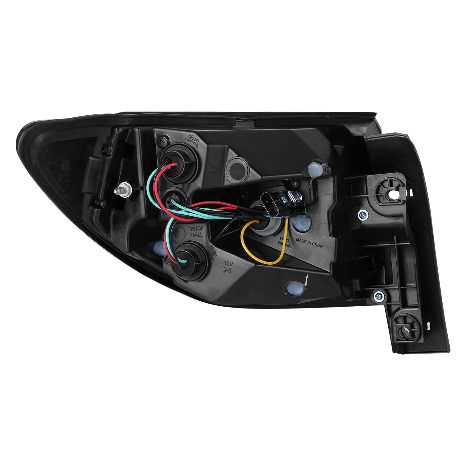 Right outer tail light for 2013-2017 Chevrolet Traverse by K2 Industries, OEM style, showing the clear lens and red reflector.