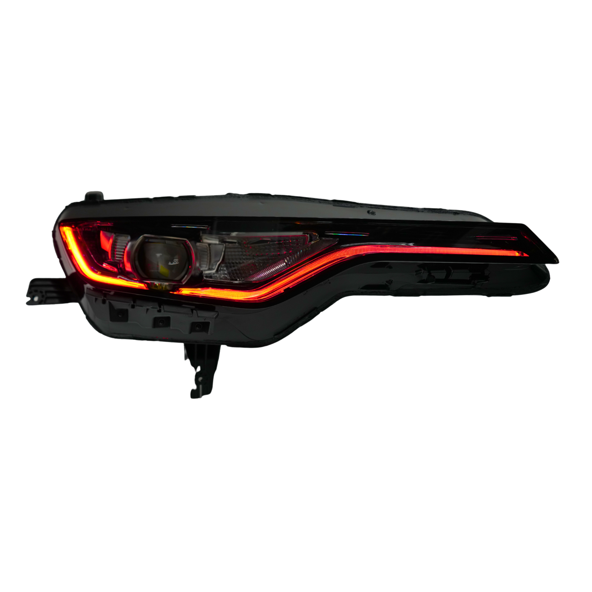 Red Chevrolet Camaro RS/SS RGBWA DRL boards from RGB Halo Kits, designed for 2019-2024 Camaro with vibrant LED lighting.