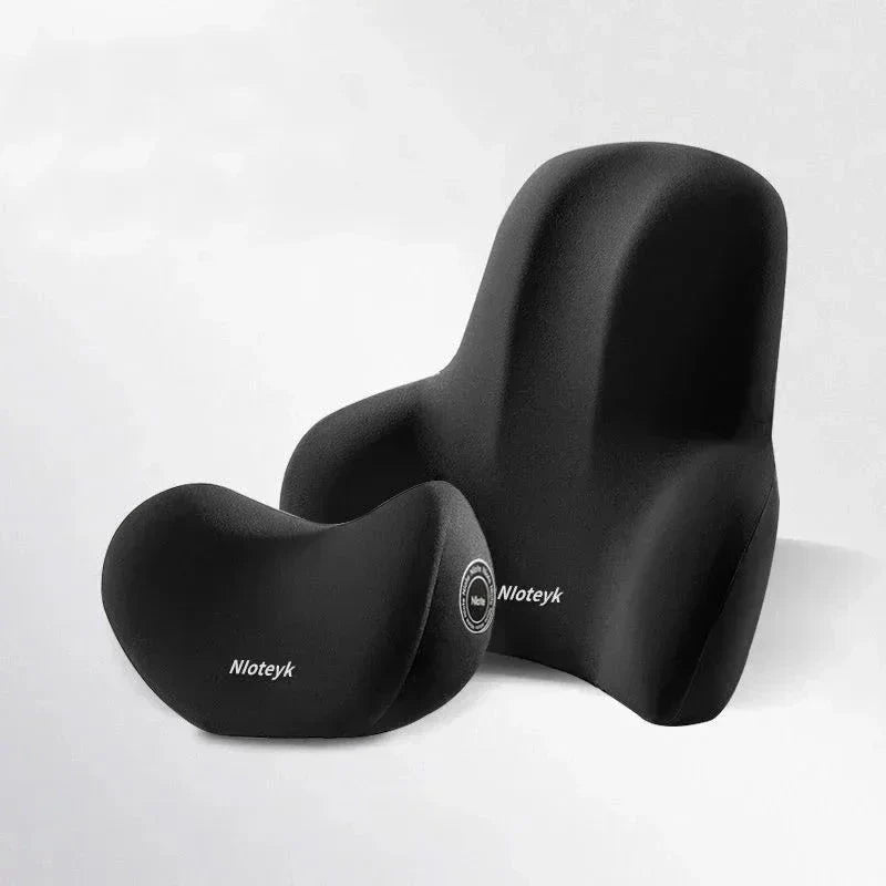 Memory Foam Car Neck and Lumbar Support Cushion – Ergonomic Pillow Set for Comfortable Driving and Posture Relief Econic Blanks