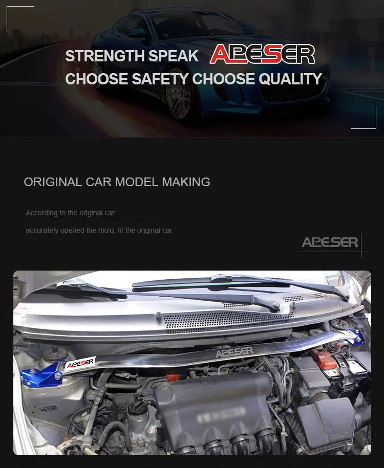 Front Strut Bar for Honda Fit 2004-2023 Racing Car Engine Front Upper Tower Strut Bar Brace Modification Parts STB Anti-Roll Bar Gm Service Guy