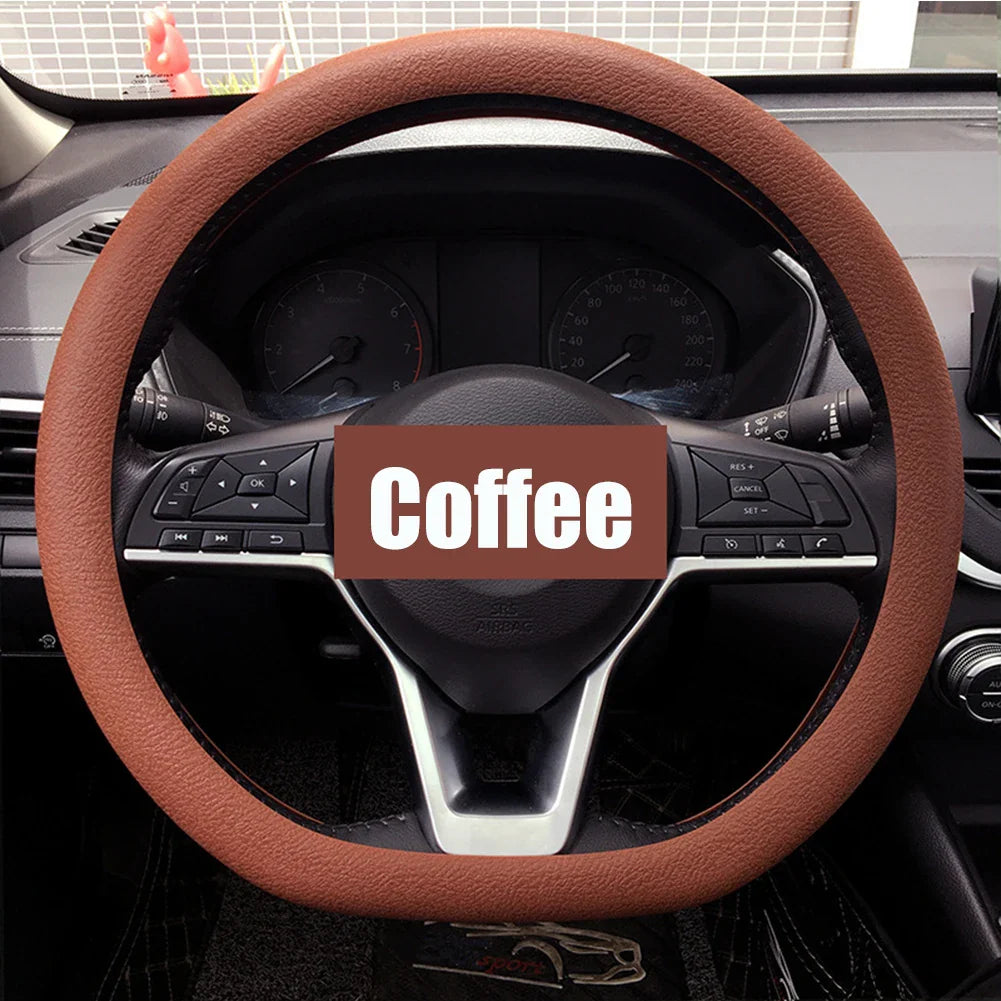 Universal Silicone Steering Wheel Cover – Elastic Non-Slip Grip, Fits 36–40 cm (14–16 in) Wheels, Multi-Color Car Accessory FanzyMarket