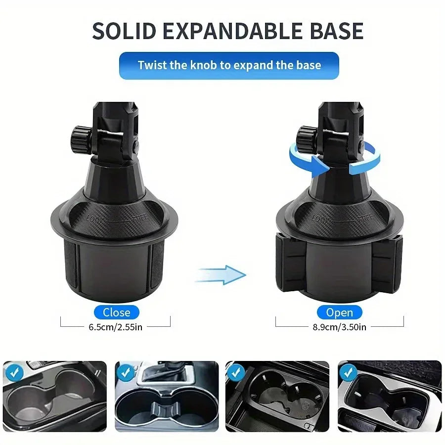 ABS Material Waterproof Car Cup Holder Mount for Tablets and Phones, Heavy Duty Expandable Base for Auto Vehicles Econic Blanks