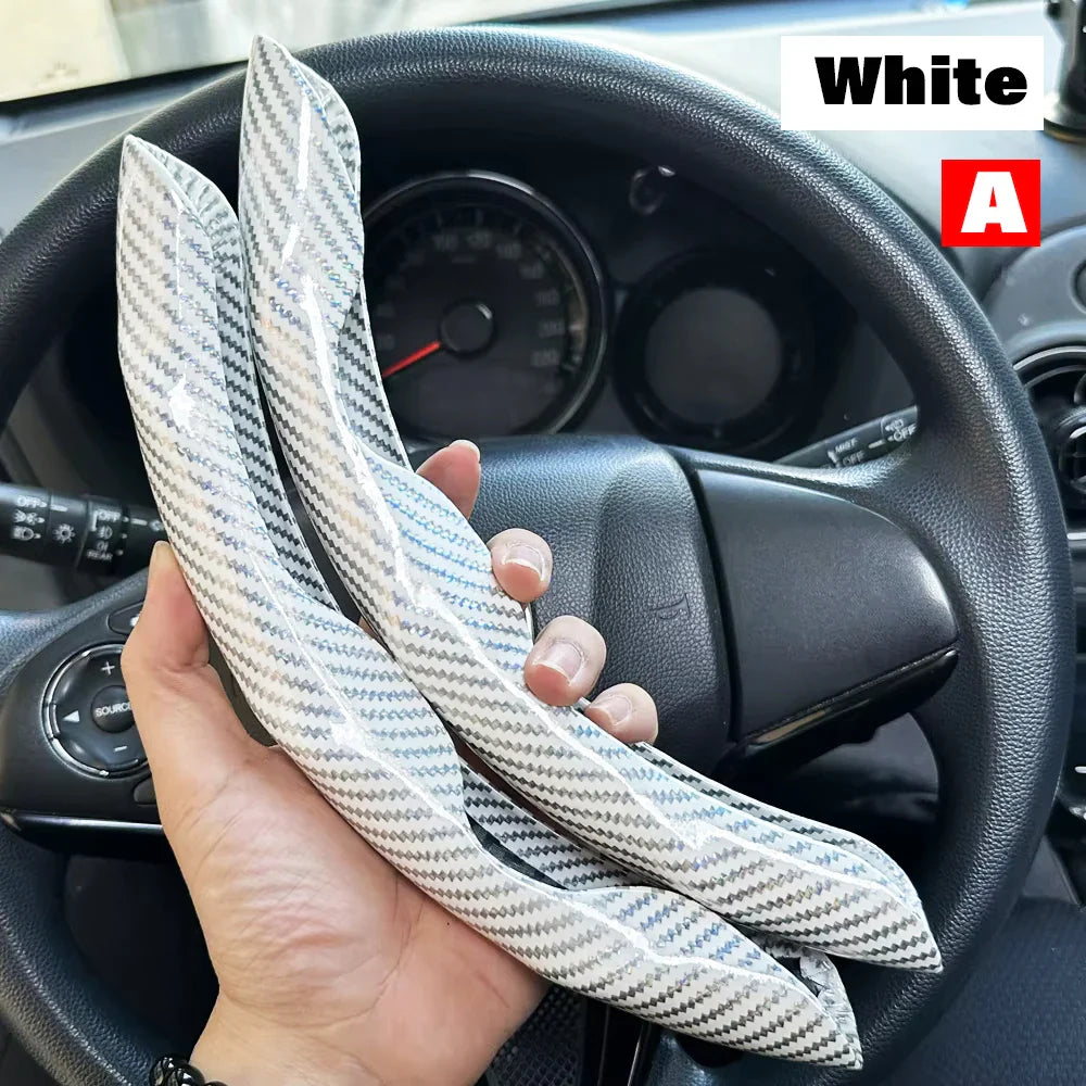 2-Pack Carbon Fiber Silicone Steering Wheel Covers 38 cm (15 in) Anti-Slip Universal Car Interior FanzyMarket