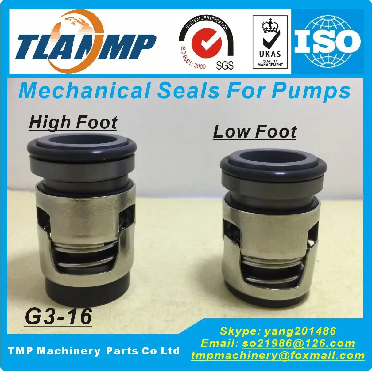 G3-16 , G03-16 , G3-16H , G3-16L ,CHI-16 (High/Low Foot) Mechanical Seals Shaft 16mm For CH,CHI,CHE,CRK,SPK,TP Pumps P/N 425763 Gm Service Guy