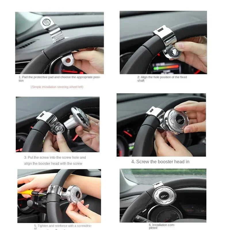 Car Steering Wheel Booster Ball – Universal Power Handle Spinner Knob with Steel Bearing Econic Blanks