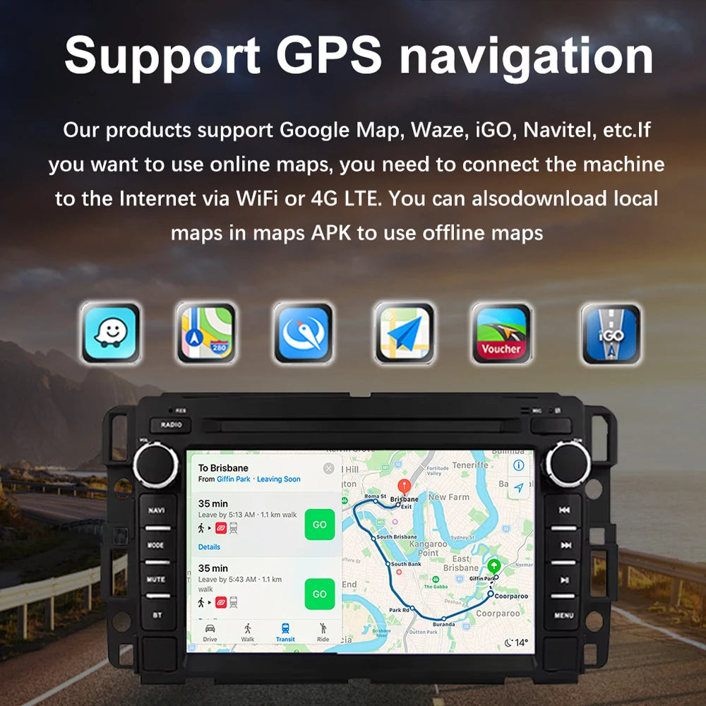 7inch Wireless Carplay Android Auto Car Radio For Chevrolet Silverado GMC Sierra Impala Traverse Avalanche Multimedia Player GPS Gm Service Guy