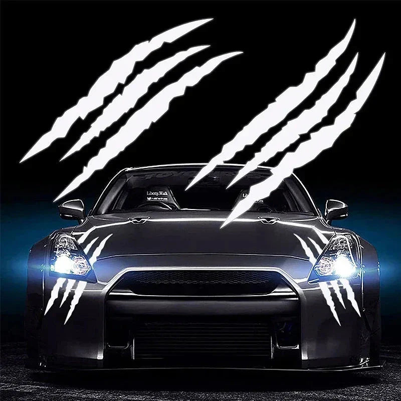 Monster Claw Car Stickers Automobile Hood DIY Vehicle Headlight Refit Reflective Vinyl Decal Ghost Paw Scratches Auto Decoration Econic Blanks