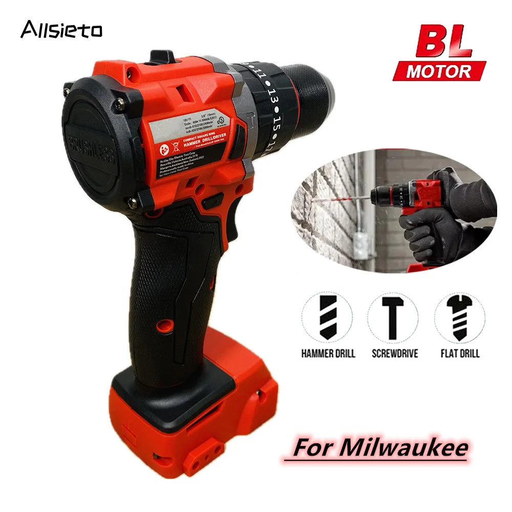 Brushless Cordless 18V Impact Drill Driver Compatible with Milwaukee Batteries, 3-Mode Hammer Drill & Screwdriver FanzyMarket