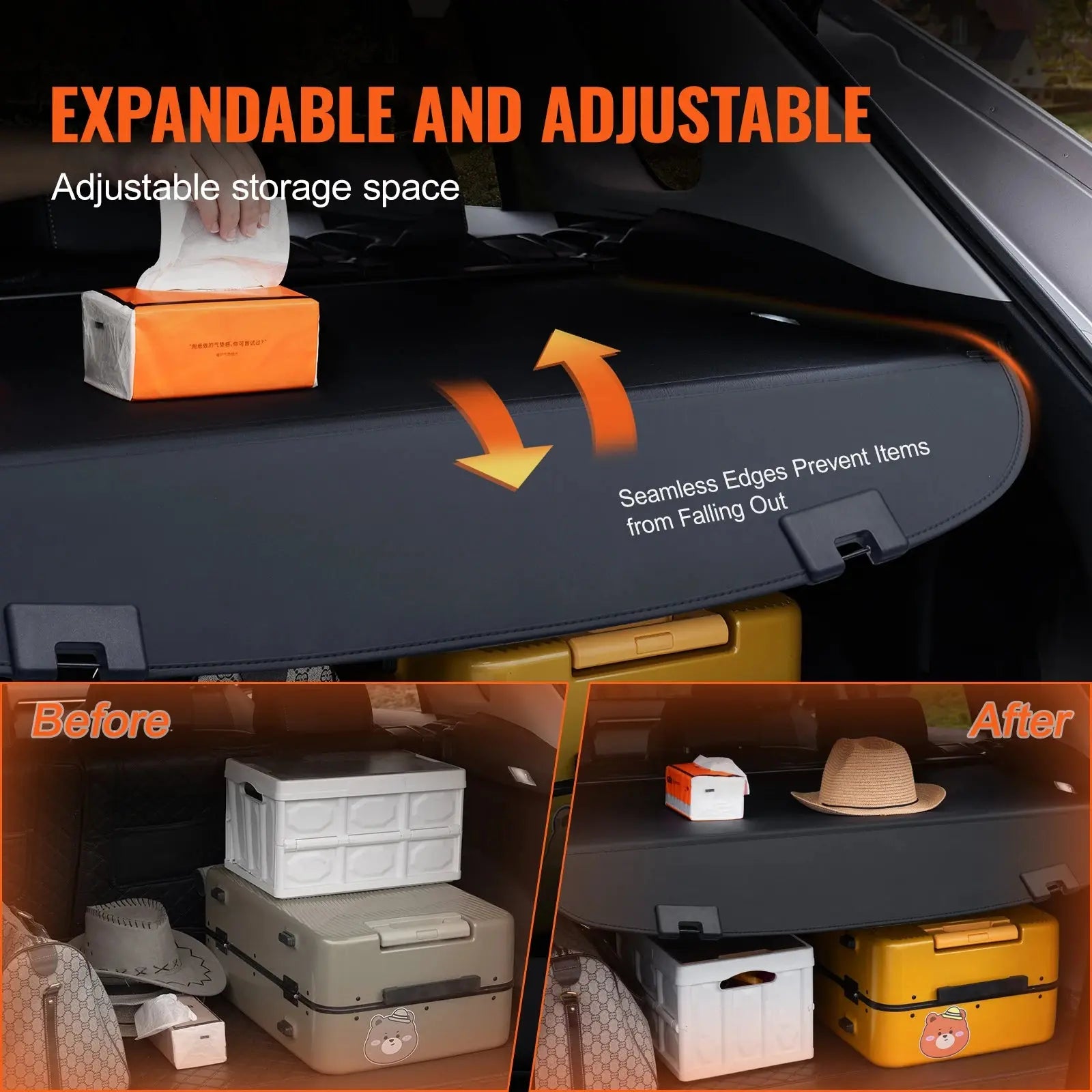 SucceBuy Retractable Cargo Cover Upgraded Waterproof Trunk Cover Security Shield Shade for Mazda CX-5 2017-2024 Rear Trunk Cover Gm Service Guy
