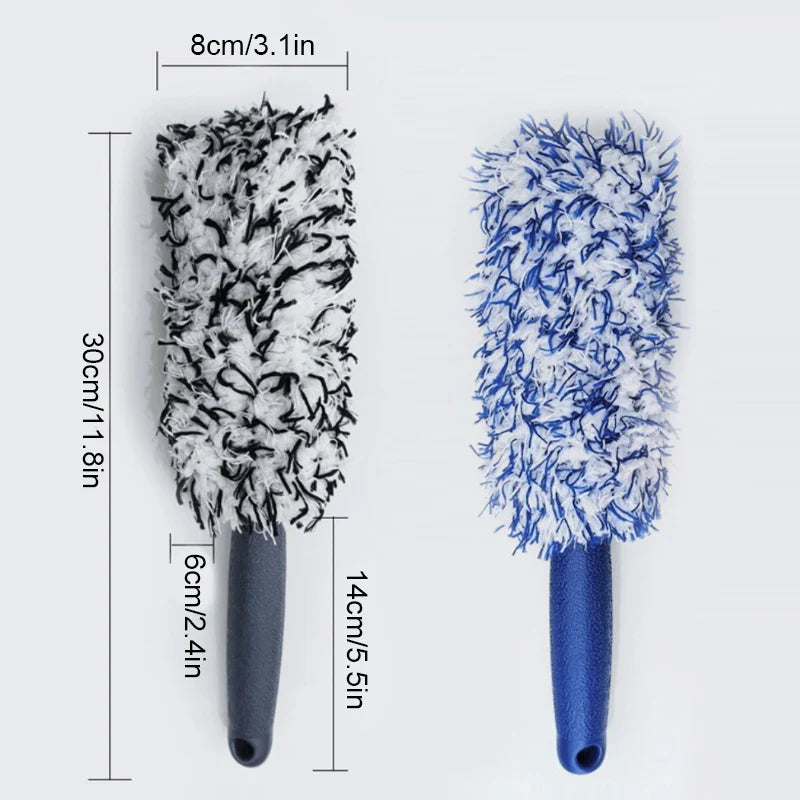 SEAMETAL Car Wheel Tire Rim Cleaning Brush Portable Plush Car Wheel Hub Brush Washing Tool Car Detailing Care Dust Removal Brush Econic Blanks