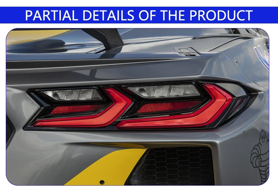 Chevrolet Camaro 2014-2020 rear LED taillight assembly with highlighted turn signals and brake lights, OEM-style car lighting upgrade