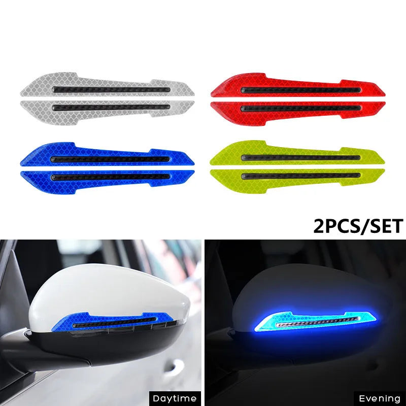 Car Wheel Hub Reflective Stripes Door Handle Safety Warning Sticker Car Rear Warning Tape Automobile Sticker Exterior Accessorie Econic Blanks