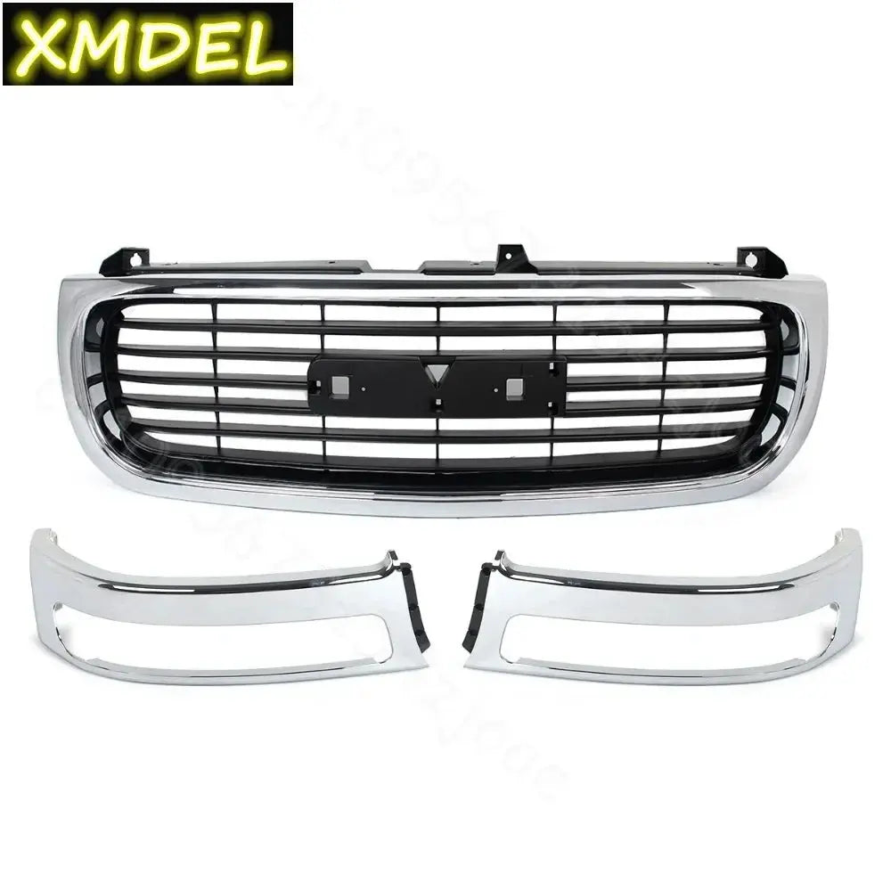 for GMC Sierra 1500 1999-2002 Glossy Black Front Hood Grills Front Bumper Upper Grille Radiator Mesh Grill Racing Grills Gm Service Guy