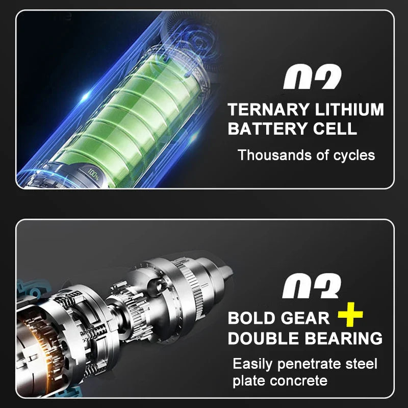 Brushless Cordless Drill 16.8V 70 N·m Torque 10mm (3/8 in) Self-Locking Chuck 20+1 Torque Settings 2-Speed Electric Screwdriver for DIY & Woodworking FanzyMarket