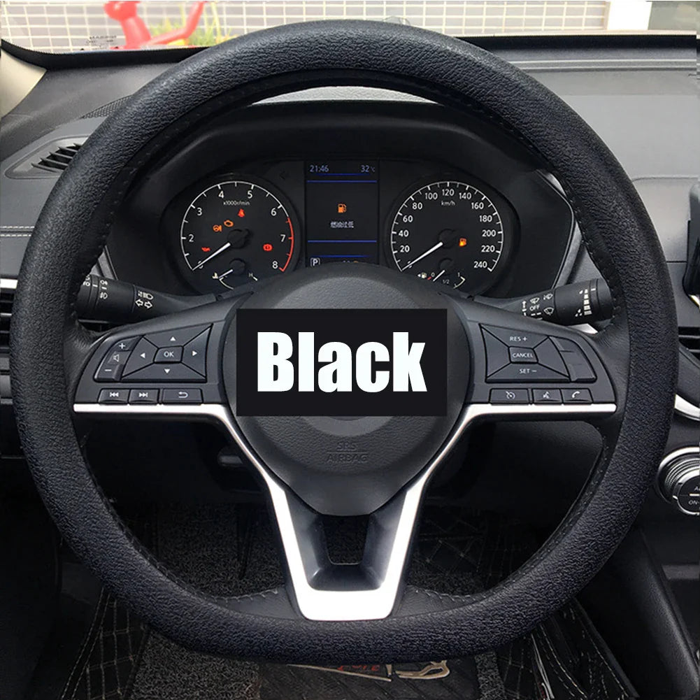 Universal Silicone Steering Wheel Cover – Elastic Non-Slip Grip, Fits 36–40 cm (14–16 in) Wheels, Multi-Color Car Accessory FanzyMarket