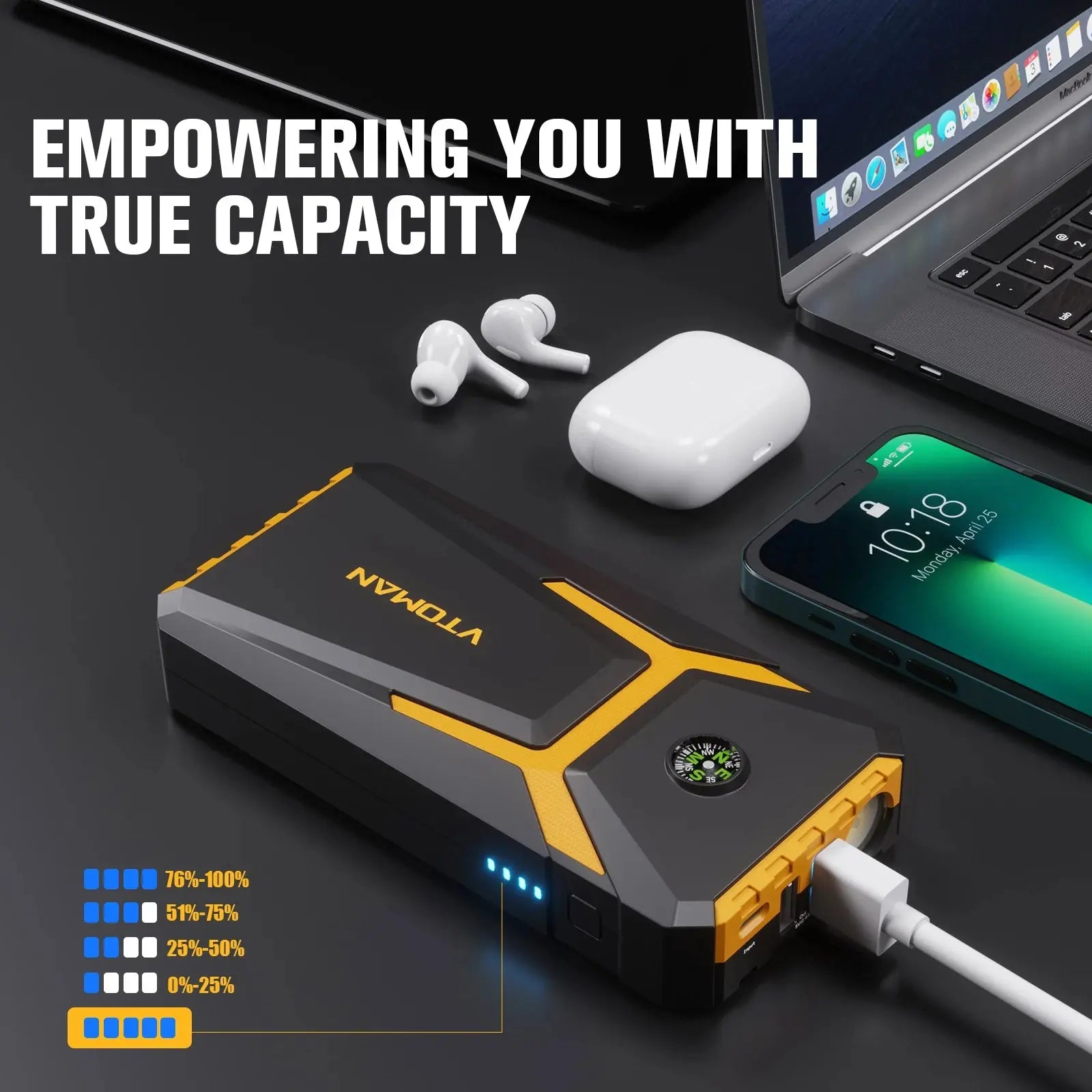 VTOMAN V6 Pro Car Jump Starter Power Bank 2000A Car Battery Charger Auto Emergency Booster Starting Device Jump Starter Gm Service Guy