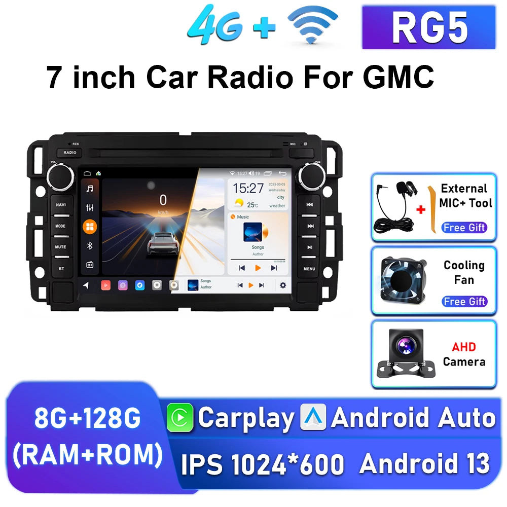 7inch Wireless Carplay Android Auto Car Radio For Chevrolet Silverado GMC Sierra Impala Traverse Avalanche Multimedia Player GPS Gm Service Guy