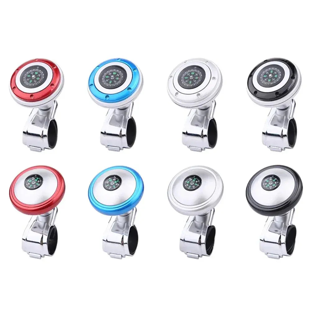 Steering Wheel Spinner Knob with Compass Universal 360 Degree Rotation Metal Power Handle Ball Booster for Car Vehicle Auto Gm Service Guy