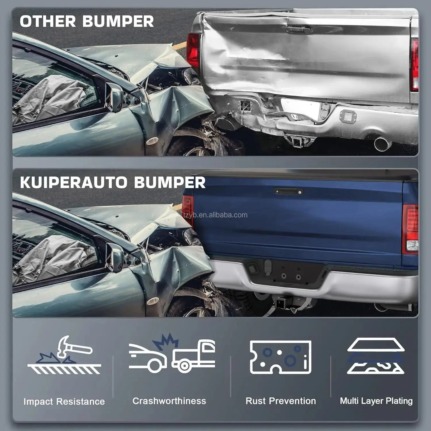 2014-2018 For Chevrolet Chevy Silverado For GMC Sierra 1500 Pickup Rear Bumper Steel Complete Back Bumpers No Parking Sensor Hol Gm Service Guy