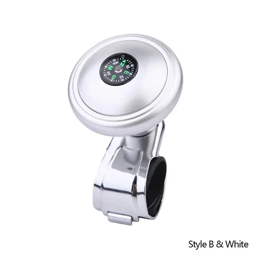 Steering Wheel Spinner Knob with Compass Universal 360 Degree Rotation Metal Power Handle Ball Booster for Car Vehicle Auto Gm Service Guy
