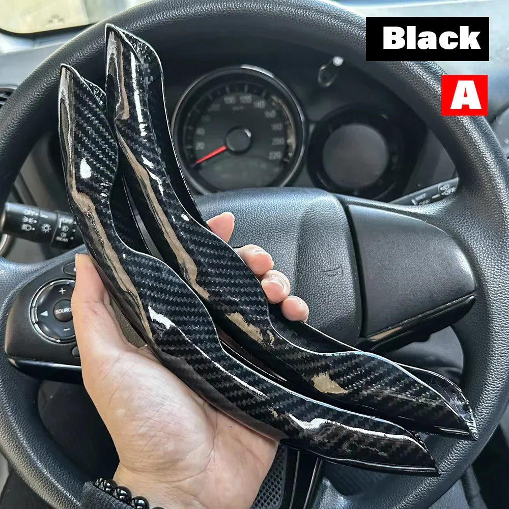2-Pack Carbon Fiber Silicone Steering Wheel Covers 38 cm (15 in) Anti-Slip Universal Car Interior FanzyMarket