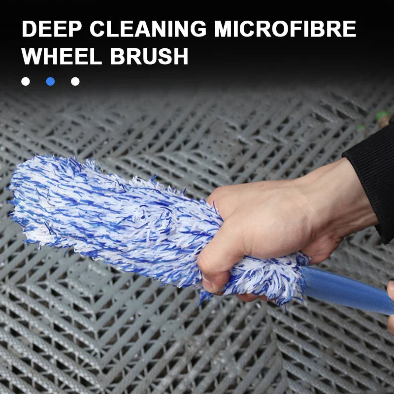 SEAMETAL Car Wheel Tire Rim Cleaning Brush Portable Plush Car Wheel Hub Brush Washing Tool Car Detailing Care Dust Removal Brush Econic Blanks