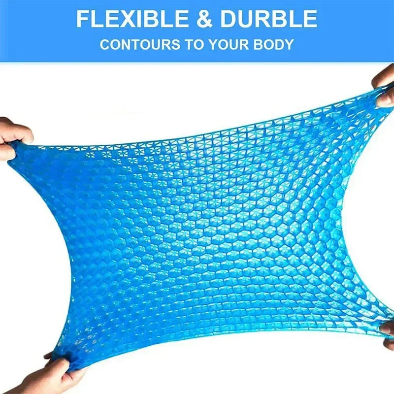 Double-Thick Gel Seat Cushion – Honeycomb Cooling Pressure Relief Pad for Office Chair, Car Seat & Wheelchair (Breathable, Non-Slip, Washable) FanzyMarket