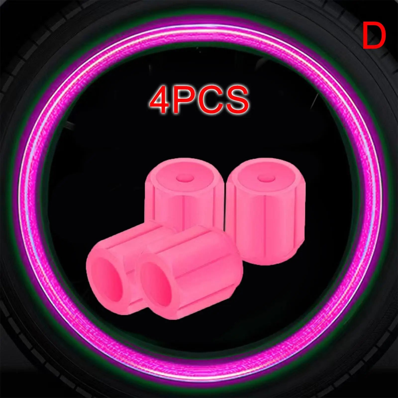 4-Pack Luminous Tire Valve Stem Caps 16×12×12mm (0.63×0.47×0.47 in) Glow-in-the-Dark Rhinestone Wheel Caps for Car Motorcycle Bike FanzyMarket