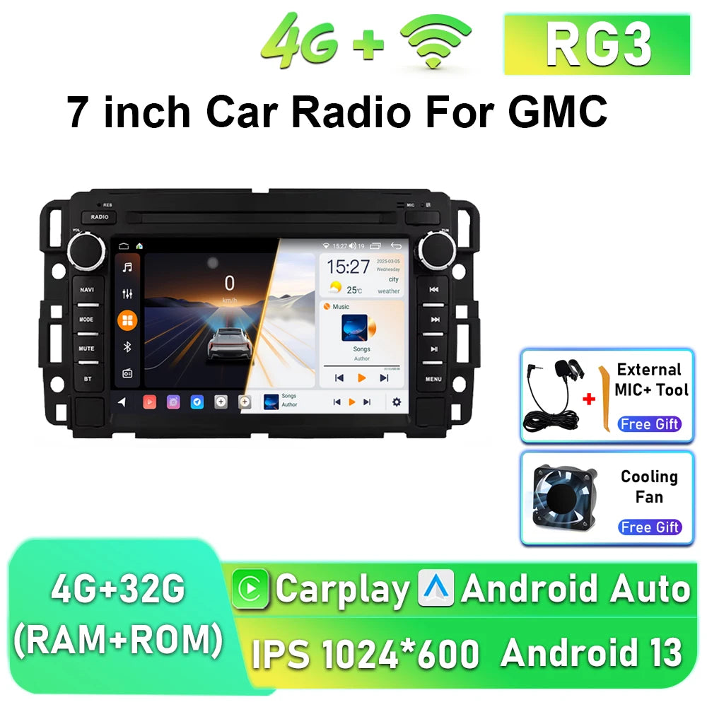 7inch Wireless Carplay Android Auto Car Radio For Chevrolet Silverado GMC Sierra Impala Traverse Avalanche Multimedia Player GPS Gm Service Guy