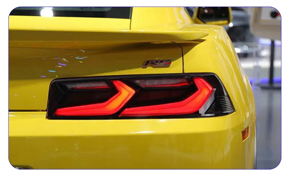 Chevrolet Camaro 2014-2020 rear LED taillights assembly with turn signal and brake light, upgrade car accessories by GM Service Guy.