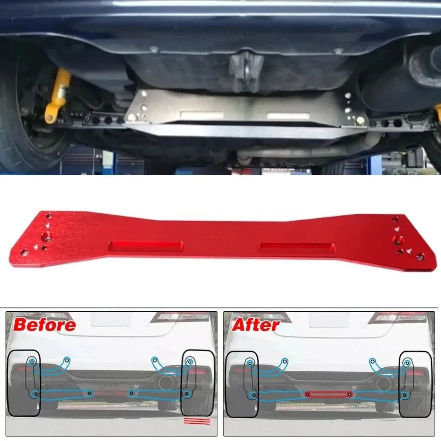 suspension Rear Subframe Brace + Tie Bar + Lower Control Arm For Honda Civic EK 1996-2000 performance parts Gm Service Guy