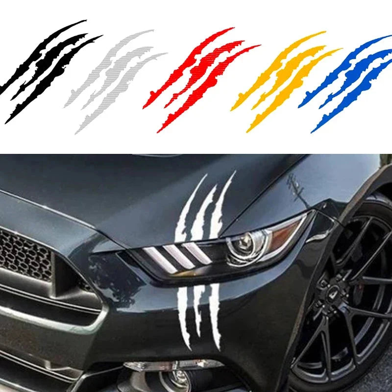 Reflective Monster Claw Car Sticker – Scratch Stripe Headlight Decal | Waterproof Vinyl Auto Exterior Decoration Accessories Econic Blanks