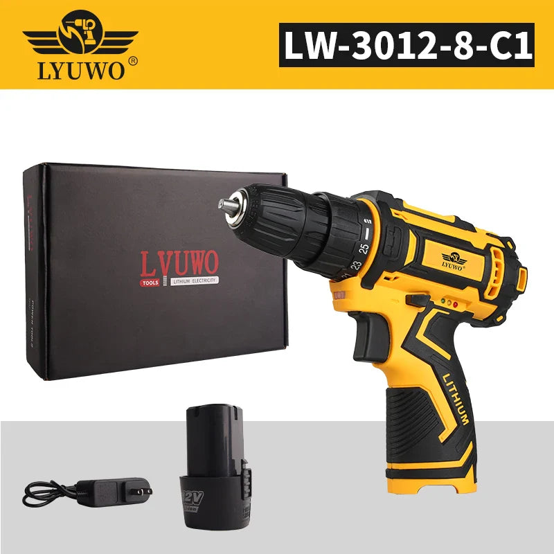 Cordless Drill 12V/16.8V/21V Rechargeable Electric Screwdriver - 2-Speed Lithium Battery Multi-Function Power Tool FanzyMarket