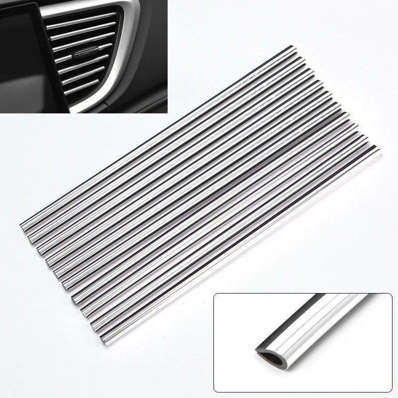 10-Pack Car Air Vent Trim Strips 20cm (7.87 in) PVC Decorative Air Outlet Moulding for Interior Car FanzyMarket