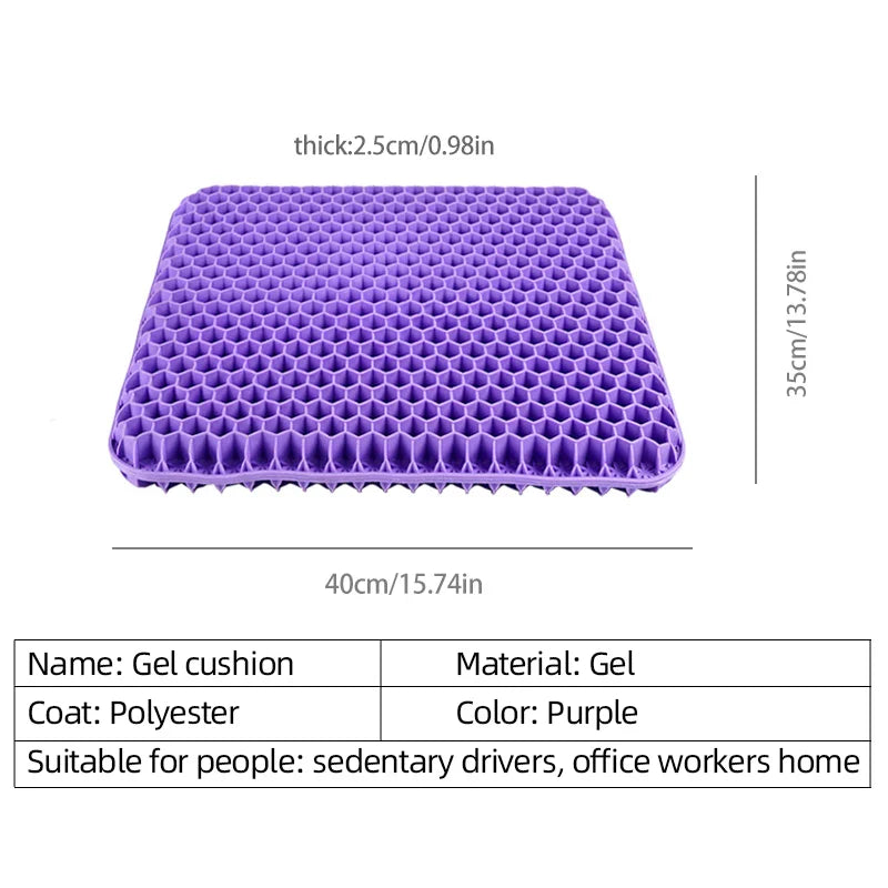 Gel Seat Cushion Honeycomb Breathable Cooling Coccyx Pillow for Tailbone Pain Relief for Office, Car & Wheelchair FanzyMarket