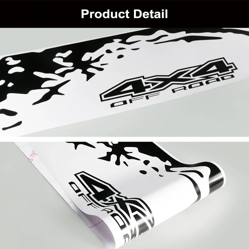 Universal 4x4 off-road tailgate decal for trucks like Ford Ranger, Toyota Hilux, Chevrolet, VW Amarok, and Isuzu D-Max.