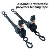 Gm Service Guy auto cargo straps with retractable belts and ratchet tensioner for motorcycle and car load securing.