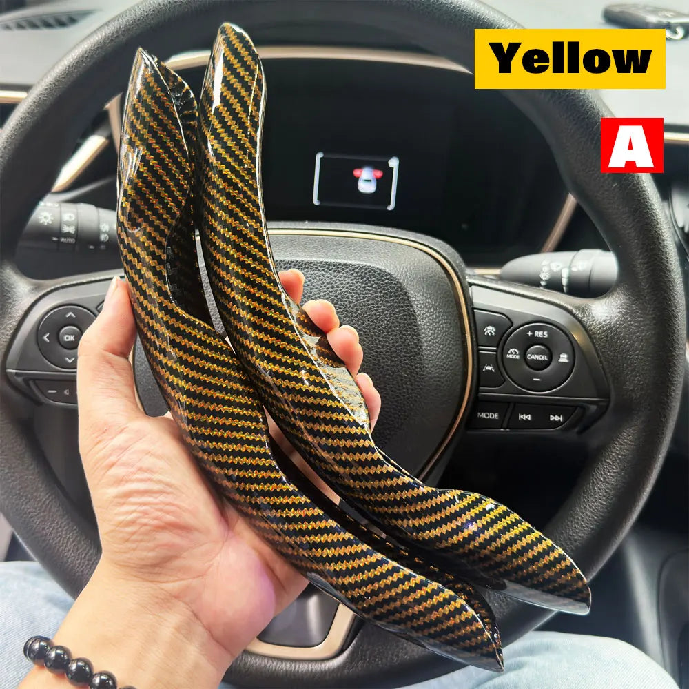 2-Pack Carbon Fiber Silicone Steering Wheel Covers 38 cm (15 in) Anti-Slip Universal Car Interior FanzyMarket