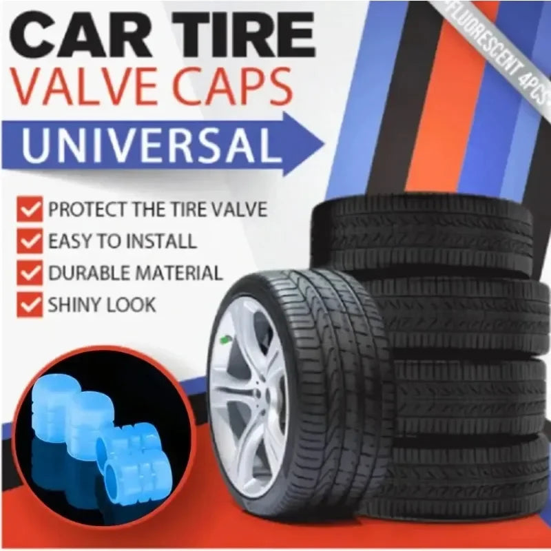 Glow-in-the-Dark Tire Valve Caps – Universal Luminous Wheel Valve Stem Covers for Car, Motorcycle & Bicycle – Dust-Proof Decorative Caps FanzyMarket